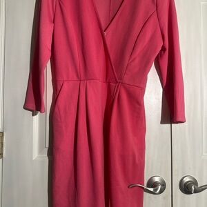 JustFab Vibrant Pink Long Sleeve Dress